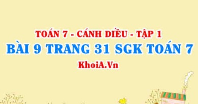 Bài 9 trang 31 SGK Toán 7 tập 1 Cánh Diều